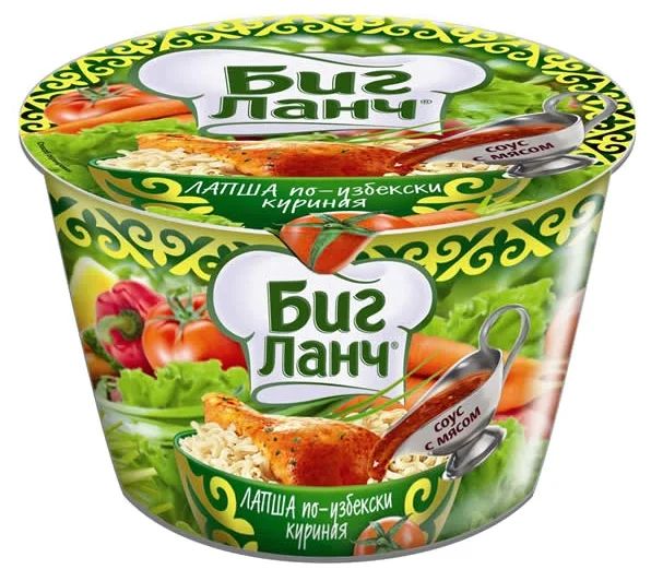 Лапша б/п БИГ ЛАНЧ 90 гр. Куриный По-узбекски ведро