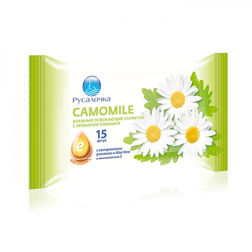 Салфетки влажные РУСАЛОЧКА Ромашка 15 шт. ECO LINE