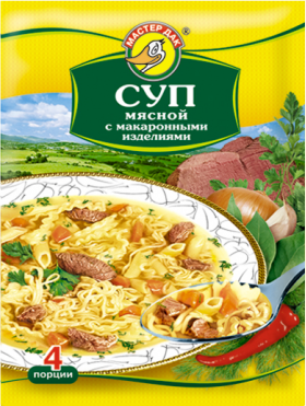 Суп б/п МАСТЕР ДАК 60 гр. Мясо с макаронами пак.