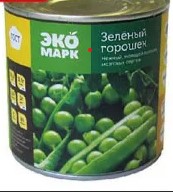 Зеленый горошек консерв. ЭКОМАРК 400 гр.
