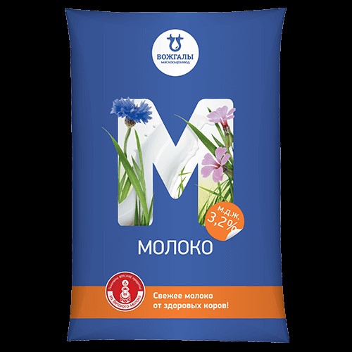 Молоко ВОЖГАЛЫ 900 мл. 3,2% пастеризованное