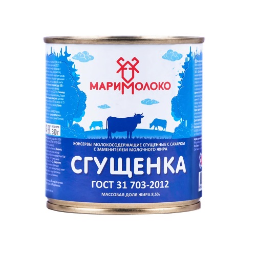 Молоко сгущ. с сахаром 8,5 % ж/б 380 г / маримолоко