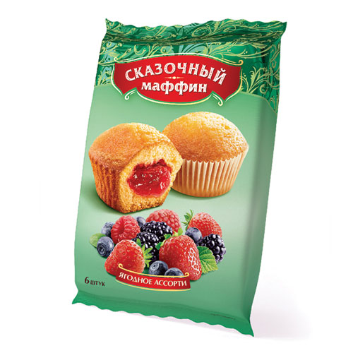 Мини-маффины КОВИС ягодное ассорти 200гр (ОСП Алтайское)