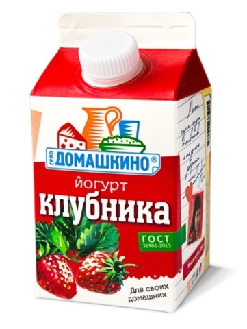 Йогурт СЕЛО ДОМАШКИНО 450 гр. 1,5% Клубника п/п