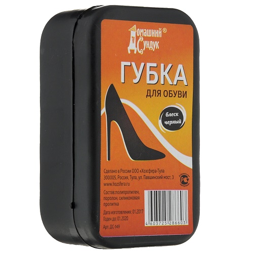 Губка для обуви ДОМАШНИЙ СУНДУК черный ДС-149 для гладкой кожи