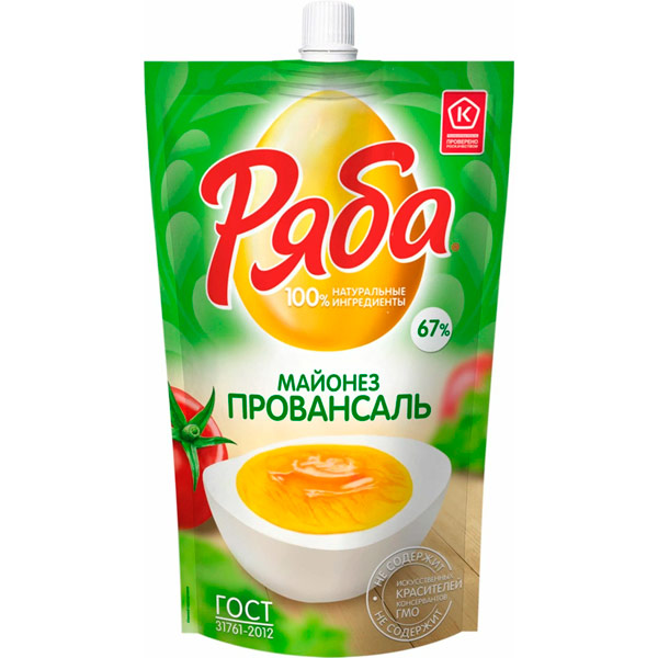 Майонез РЯБА 400 гр. Провансаль 67%