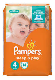 Подгузники Памперс Беби драй sleep&play макси 9-14 кг. 14 шт.