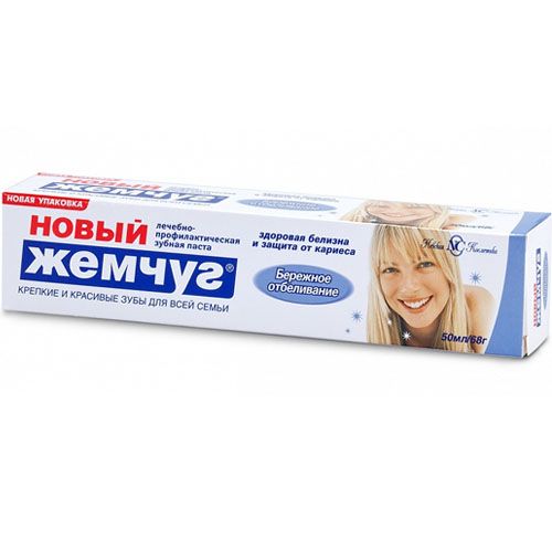 Зубная паста НОВЫЙ ЖЕМЧУГ 50мл Бережное отбеливание