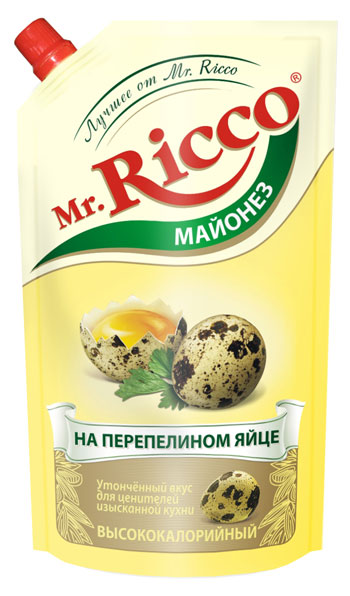 Майонез Mr.Ricco 780 мл. 67% на перепелином яйце д/п