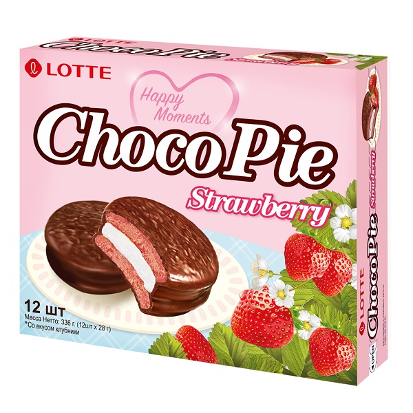 Пирожное CHOCO PIE 336 гр. Клубника 12 шт.