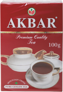 Чай черн. лист. АКБАР 100 гр. Крупнолист. Байховый Цейлонский карт. кор.