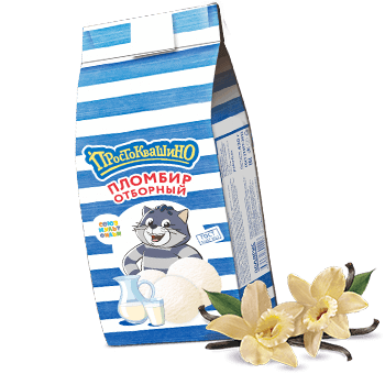 Мороженое ПРОСТОКВАШИНО 430 гр. 15% пак. бум. пломбир ванильный