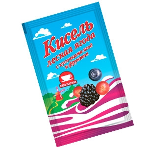 Кисель "Лесная ягода" с кусочками ягод и фруктов на нат. соке 25 гр.