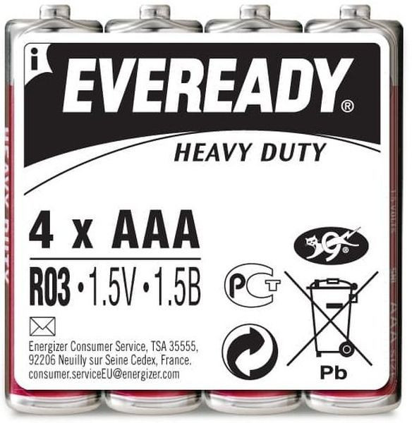 Батарейки eveready hd r03 ааа 4 шт