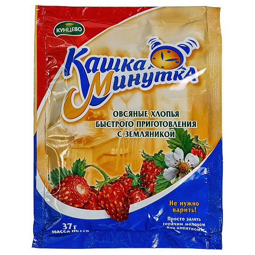 Каша МИНУТКА 37гр овсяная земляника