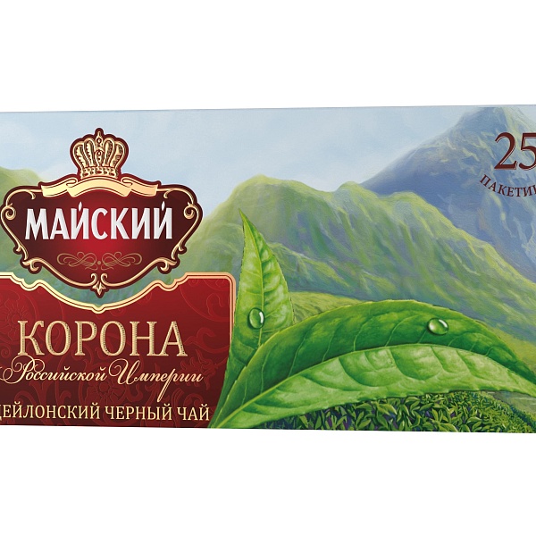 Чай черн. пак. МАЙСКИЙ 50 гр. 25 пак. Корона Российской Империи с/я карт. кор.