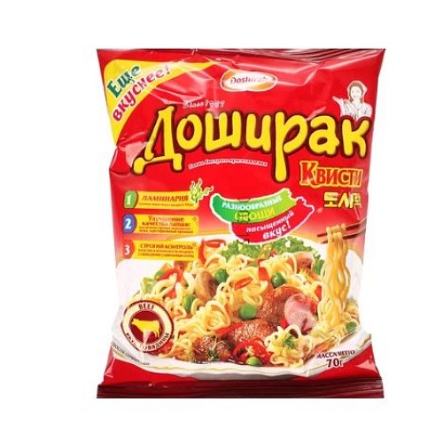 Лапша б/п ДОШИРАК 70 гр. Говядина Квисти пак.