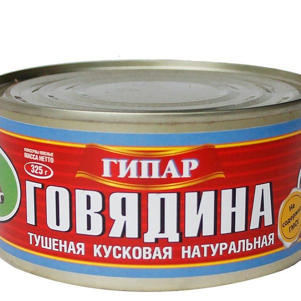 Говядина кусковая ГИПАР 325 гр. натуральная