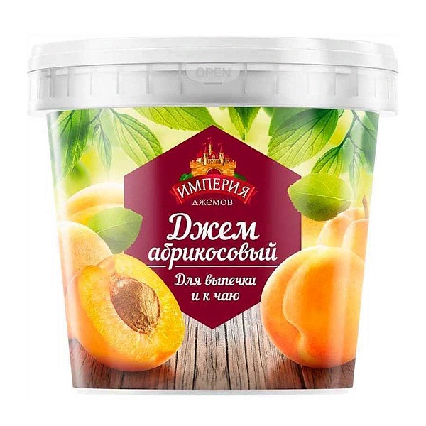 Джем ИМПЕРИЯ ДЖЕМОВ 1 кг. Абрикосовый к чаю ведро ПЭТ