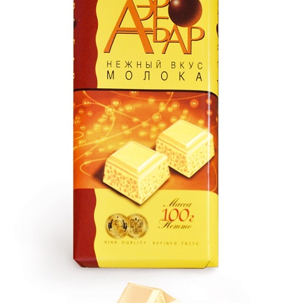 Шоколад ЗОЛОТАЯ РУСЬ 100 гр. Аэробар Белый пористый с ароматом фундука