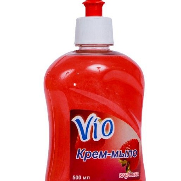 Жидкое крем-мыло VIO 500 мл. Клубника пуш-пул