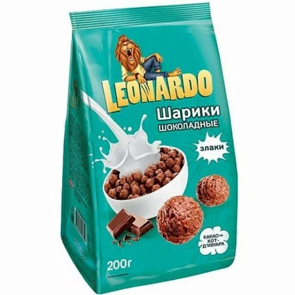Готовый завтрак LEONARDO 200 гр. Шарики шоколадные