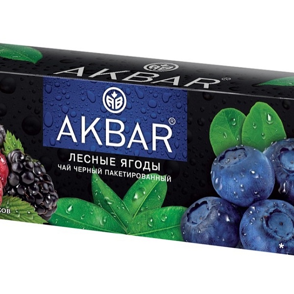 Чай черн. пак. AKBAR 38 гр. 25 пак. Лесные ягоды