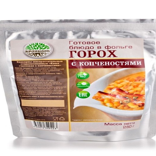 Готовое блюдо КРОНИДОВ 250 гр. Гороховая каша с копченостями фольг.пак.