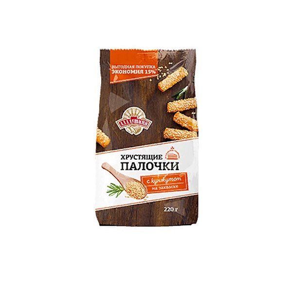 Палочки хлебные ОХТИНСКОЕ 220 гр. хрустящие с кунжутом