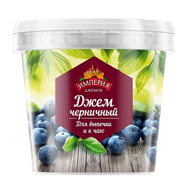 Джем ИМПЕРИЯ ДЖЕМОВ 1 кг. Черничный к чаю ведро ПЭТ