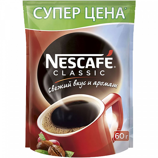 Кофе растворимый NESCAFE 60 гр. Classic д/п