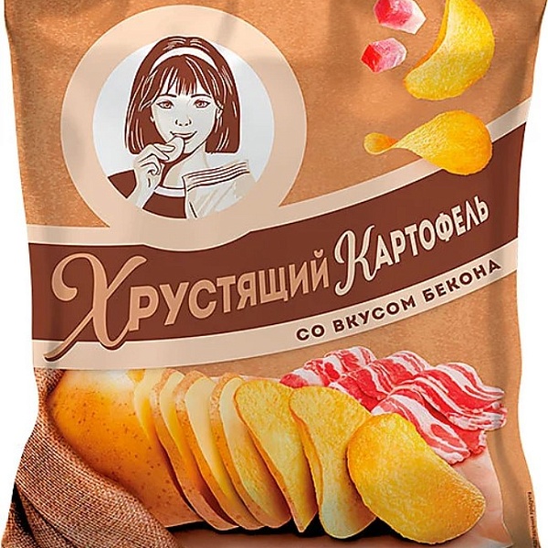 Чипсы ХРУСТЯЩИЙ КАРТОФЕЛЬ 70 гр. Со вкусом бекона