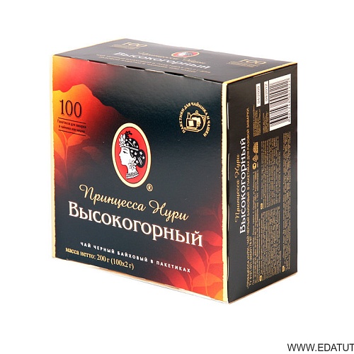 Чай черн. пак. ПРИНЦЕССА НУРИ 200 гр. 100 пак. Высокогорный б/я карт. кор.