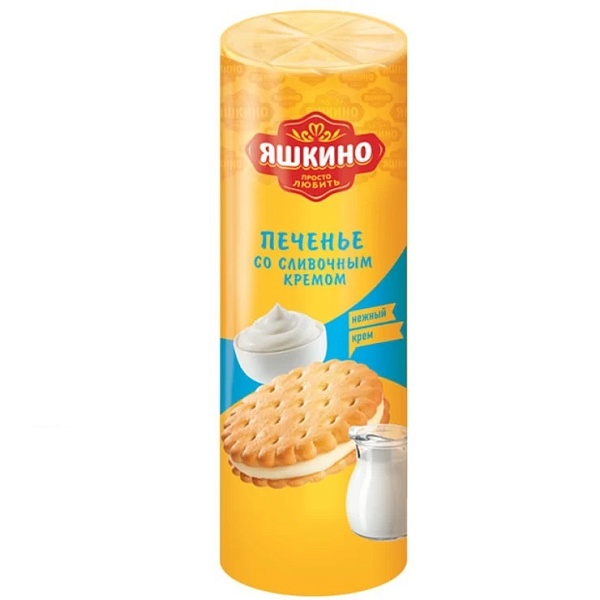 Печенье затяжное ЯШКИНО 182 гр. Со слив. кремом ф/п