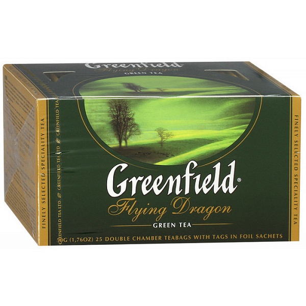 Чай зел. пак. GREENFIELD 50 гр. 25 пак. Флаинг Драгон с/я карт. кор.
