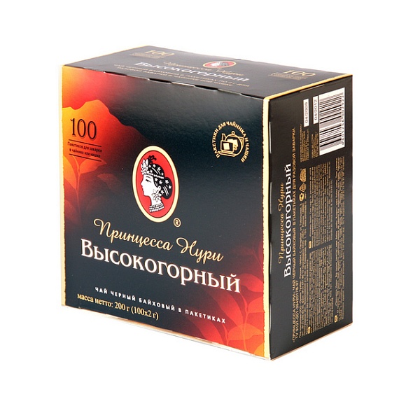Чай черн. пак. ПРИНЦЕССА НУРИ 200 гр. 100 пак. Высокогорный с/я карт. кор.