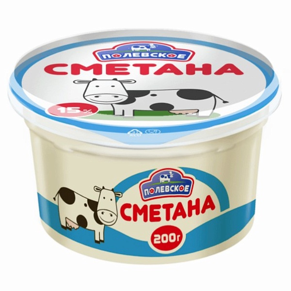 Сметана ПОЛЕВСКОЕ 200 гр. 15% классическая