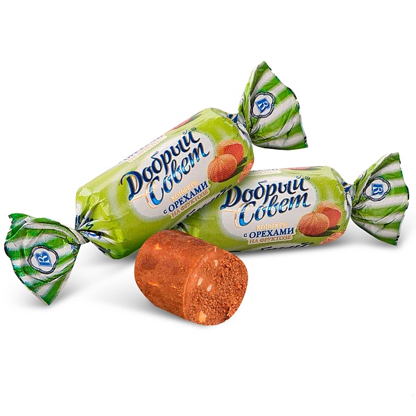 Конфеты Добрый совет с орехами на фруктозе ВКФ фас 1кг