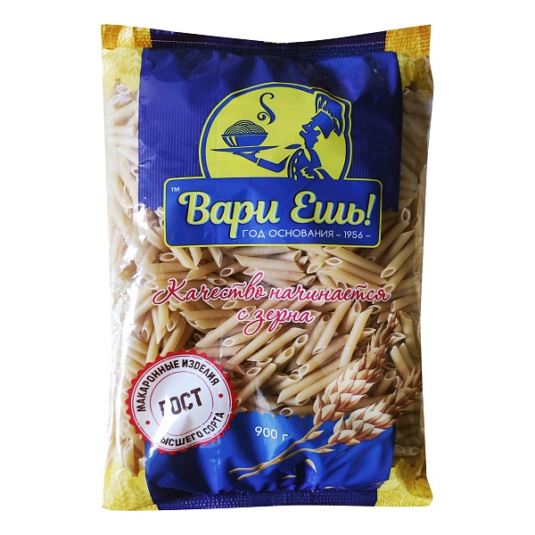 Макароны ВАРИ ЕШЬ! 900 гр. Перья гладкие