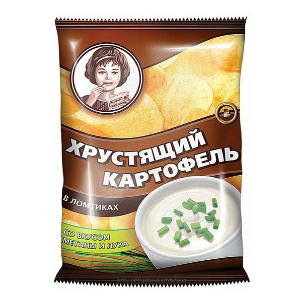 Чипсы Хруст.картофель в ломт. 30х40г Сметана и лук