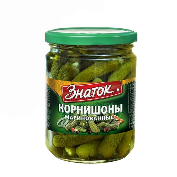 Огурцы ЗНАТОК 350 гр. Корнишоны марин.