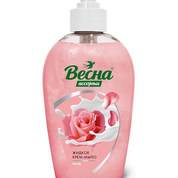 Мыло-крем жидкое ВЕСНА 280 мл. Ассорти Роза Дозатор