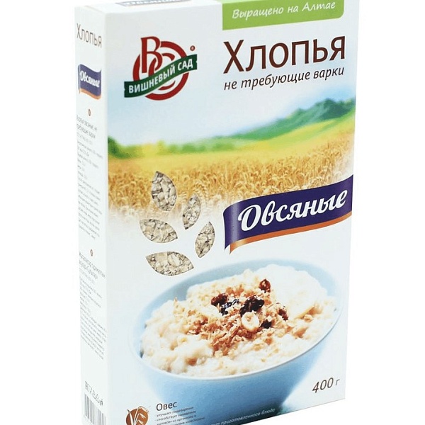 Хлопья ВИШНЕВЫЙ САД 400 гр. Овсяные не тр. варки тв/уп