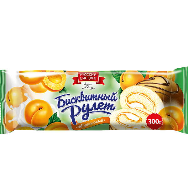 Рулет абрикос русский бисквит 300гр. (ОСП Вологодское)