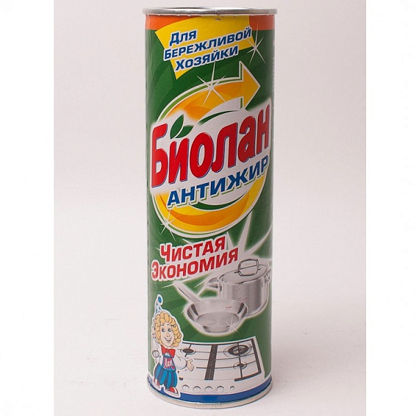 Ср-во чистящее для ванной и кухни БИОЛАН 350гр антижир