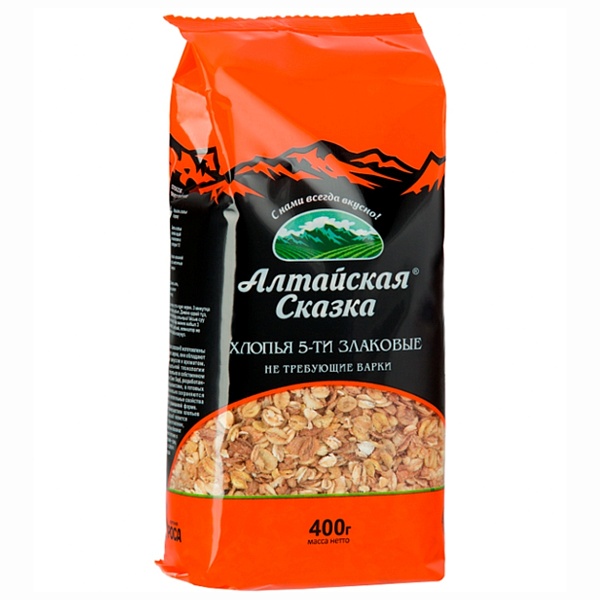 Хлопья АЛТАЙСКАЯ СКАЗКА 400 гр. 5 злаков (ОСП Пермское)