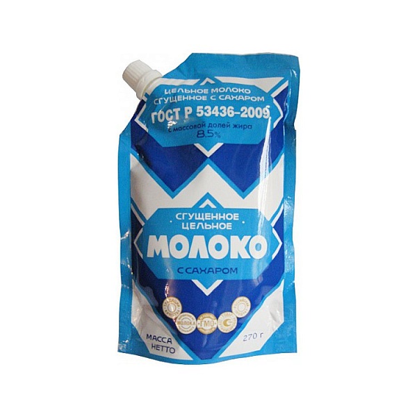 Молоко сгущенное с сахаром 8,5% 270 г. ПК 1*24 шт.