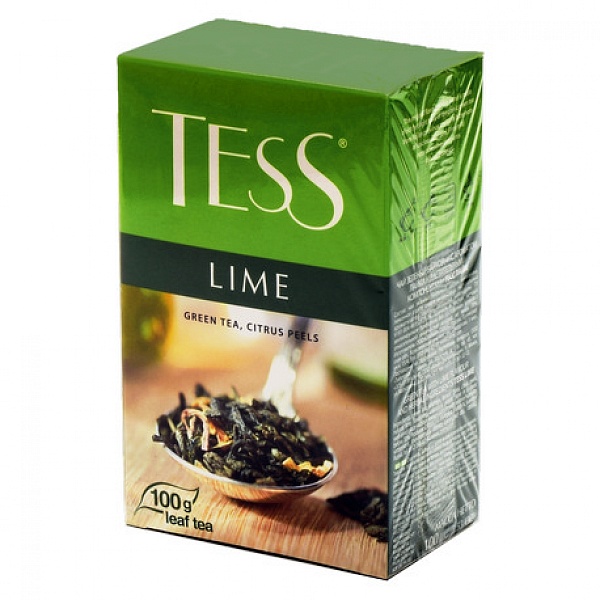 Чай зел. лист. TESS 100 гр. Лайм карт. кор.