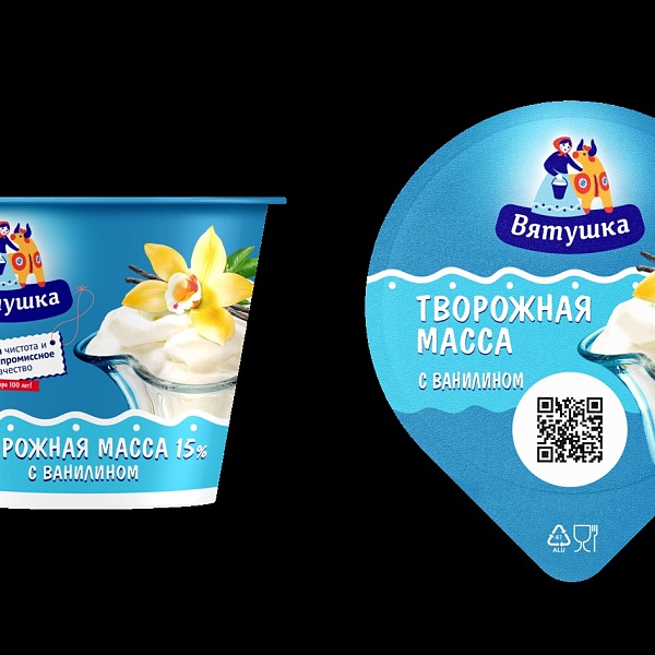 Творожная масса ВЯТУШКА 100 гр. 15% Ваниль Стакан