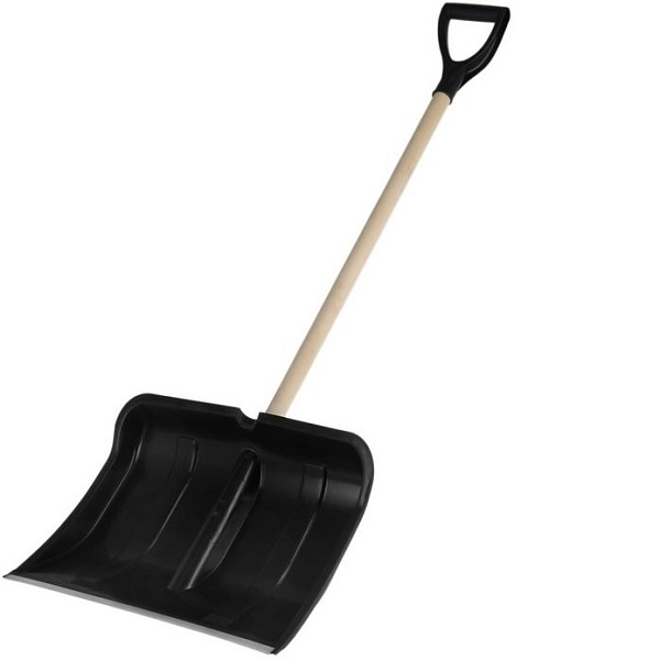 Лопата с планкой для уборки снега 50 см. пластик с черенком